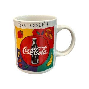 Vintage 1997 Coca-Cola Bon Appetit Mug Featuring Bold Vibrant Colors From Gibson
